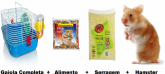 Promoção Kit Completo (Gaiola,Hamster,Alimento,Serragem)
